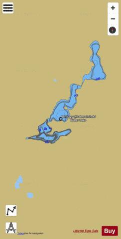 Zeller Lake depth contour Map - i-Boating App