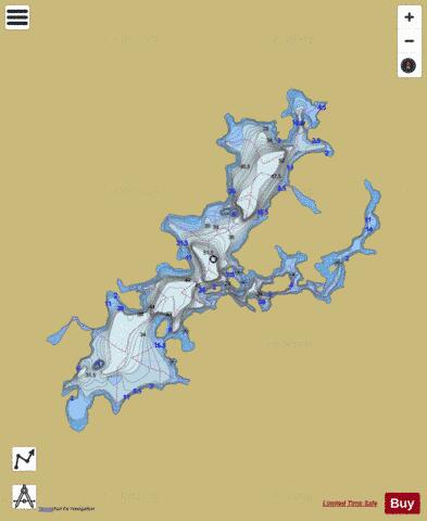 Shining Falls Lake depth contour Map - i-Boating App