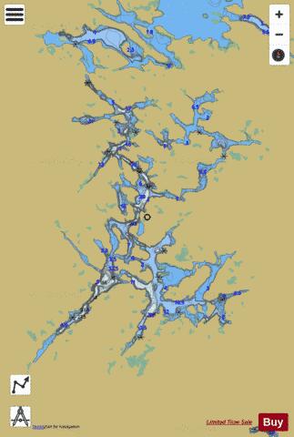 Willis Lake depth contour Map - i-Boating App