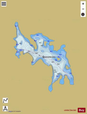 Mountain Lake depth contour Map - i-Boating App
