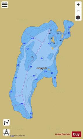 Audrey Lake depth contour Map - i-Boating App