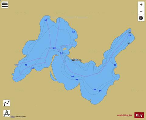 Allan Lake depth contour Map - i-Boating App