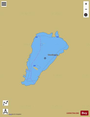 Waxatike Lake depth contour Map - i-Boating App