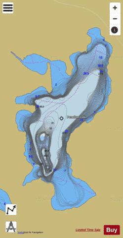 Penelton Lake depth contour Map - i-Boating App