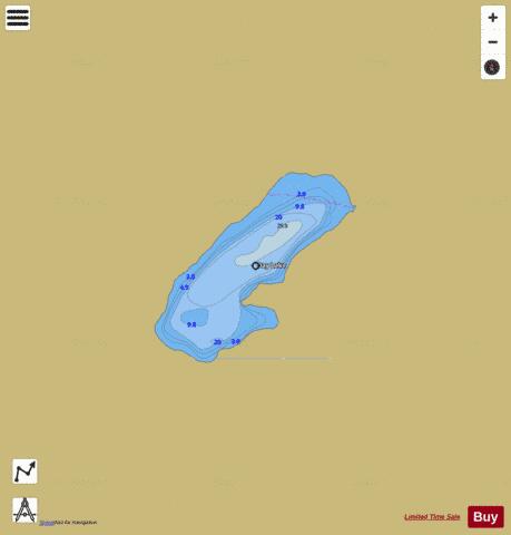 Day Lake depth contour Map - i-Boating App