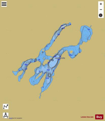 Bradden Lake depth contour Map - i-Boating App