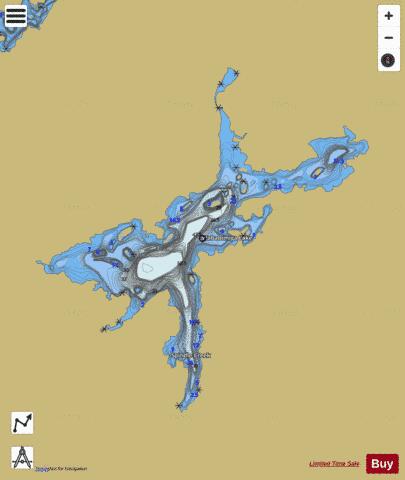 Wababimiga Lake depth contour Map - i-Boating App