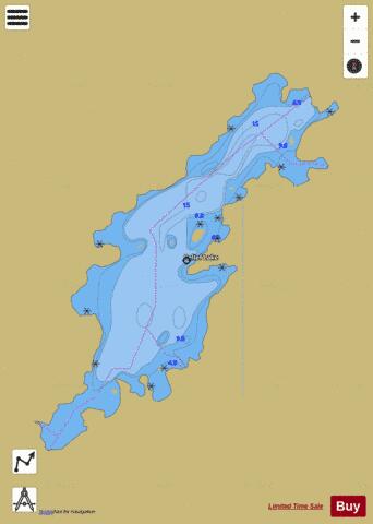 Relief Lake depth contour Map - i-Boating App