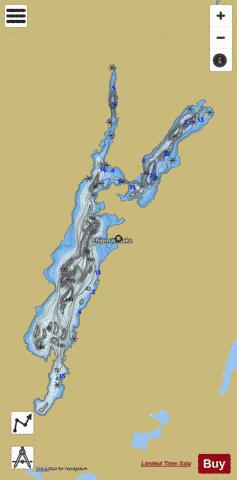 Chipman Lake depth contour Map - i-Boating App