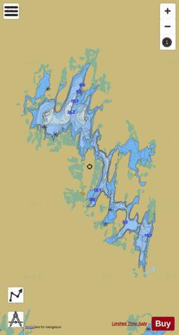 Reeb Lake depth contour Map - i-Boating App