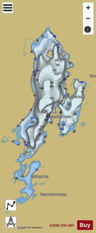 Sandford Lake depth contour Map - i-Boating App