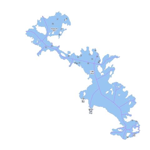 Calm Lake depth contour Map - i-Boating App