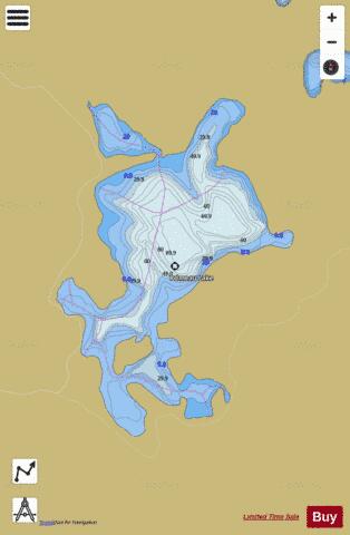 Primeau Lake depth contour Map - i-Boating App
