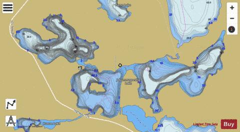 Jobammageeshig Lake depth contour Map - i-Boating App