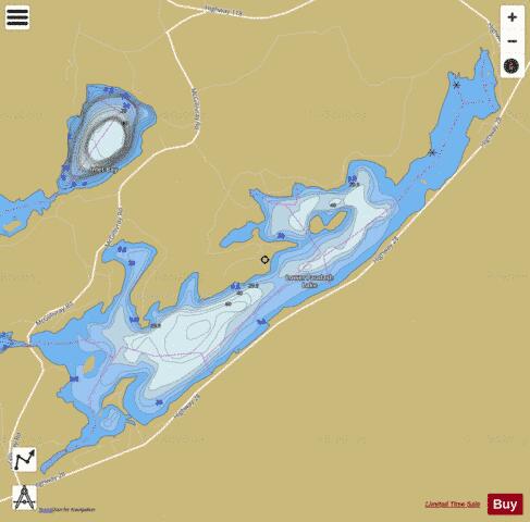 Lower Paudash Lake depth contour Map - i-Boating App