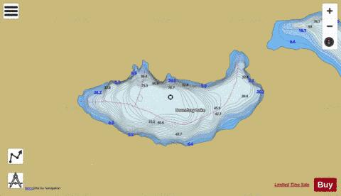 Boundary Lake depth contour Map - i-Boating App
