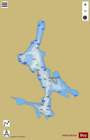 Dennie Lake depth contour Map - i-Boating App