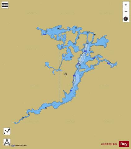 Kamungishkamo Lake depth contour Map - i-Boating App