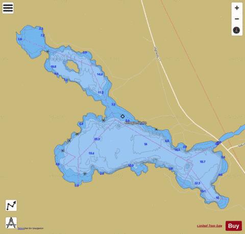 Kenogami Lake depth contour Map - i-Boating App