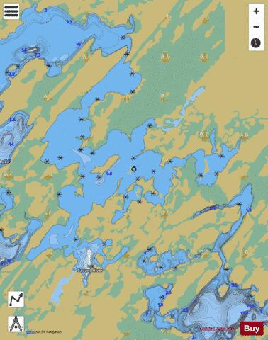 East Pashkokogan Lake depth contour Map - i-Boating App