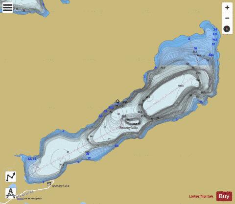 Granary Lake depth contour Map - i-Boating App