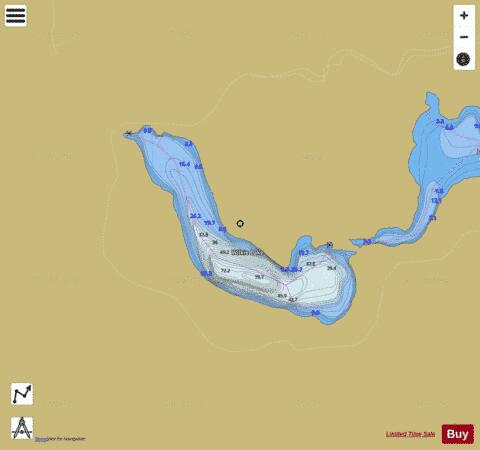 Wilkie Lake depth contour Map - i-Boating App