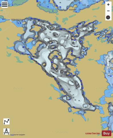 Dogpaw Lake depth contour Map - i-Boating App