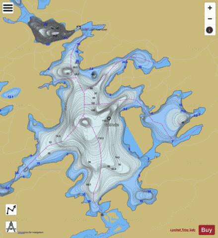 Gold Lake depth contour Map - i-Boating App
