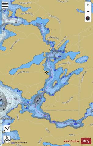 Catchacoma Narrows depth contour Map - i-Boating App