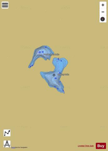 Hosiery Lake depth contour Map - i-Boating App