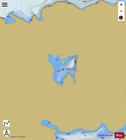 Gusty Lake depth contour Map - i-Boating App