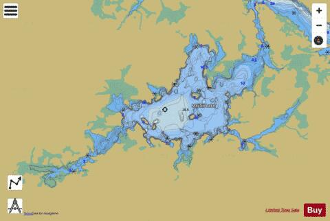 Mojikit Lake depth contour Map - i-Boating App