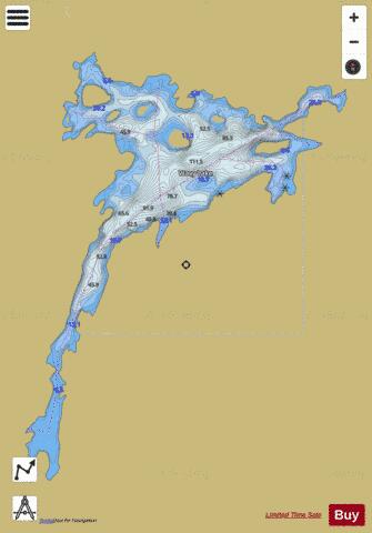 Wavy Lake depth contour Map - i-Boating App