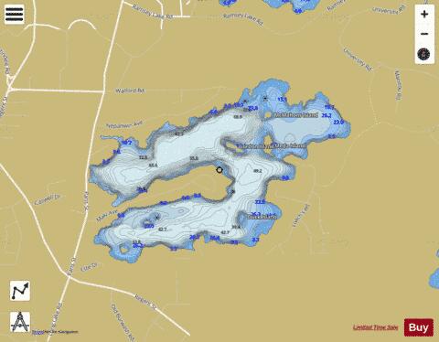 Nepahwin Lake depth contour Map - i-Boating App