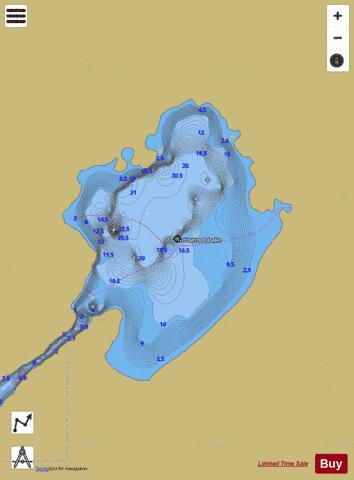 Arrowroot Lake depth contour Map - i-Boating App
