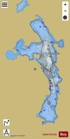 Bowland Lake depth contour Map - i-Boating App
