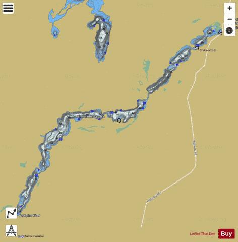 Shikwamkwa Lake depth contour Map - i-Boating App