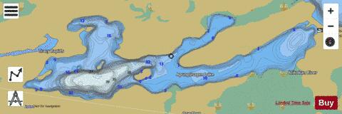 Apungsisagen Lake depth contour Map - i-Boating App