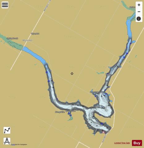 Conestogo Lake depth contour Map - i-Boating App