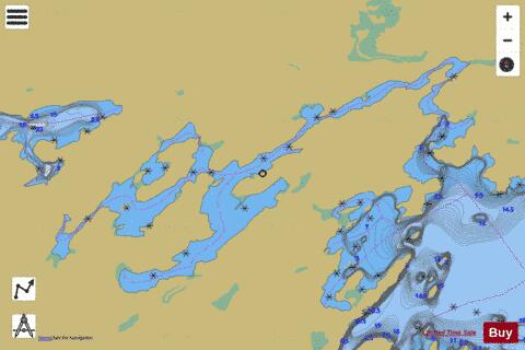 Fawcett Lake/Gull Lake depth contour Map - i-Boating App