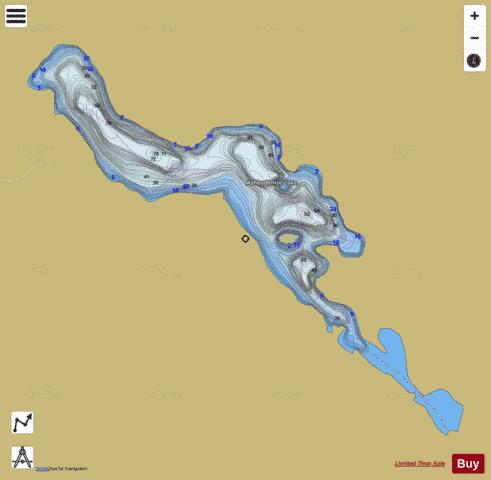 Ashby White Lake depth contour Map - i-Boating App