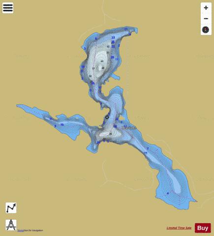 Bear Lake A depth contour Map - i-Boating App