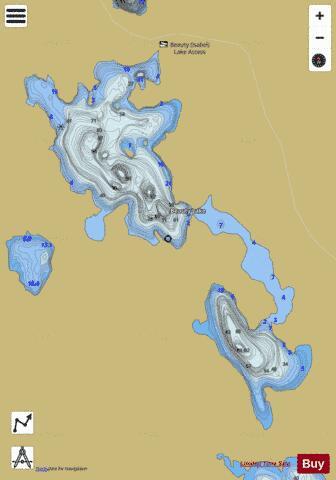 Beauty Lake/Isabel Lake depth contour Map - i-Boating App