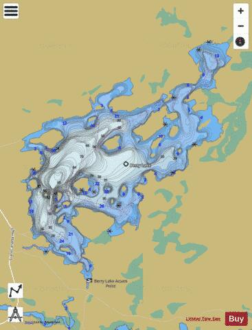 Berry Lake depth contour Map - i-Boating App