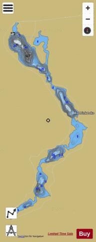Big Mink Lake depth contour Map - i-Boating App
