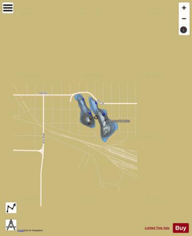 Commando Lake depth contour Map - i-Boating App