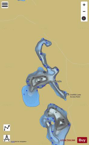 Crawfish Lake depth contour Map - i-Boating App