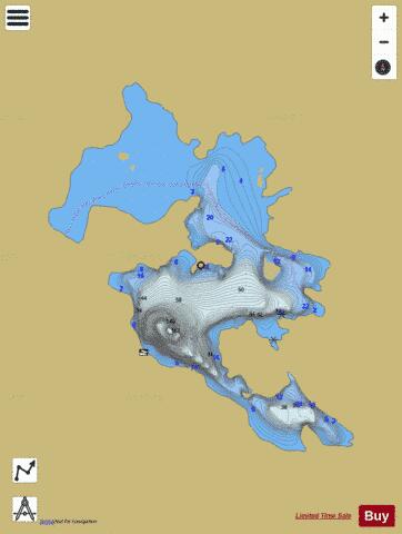 Dead Otter Lake A depth contour Map - i-Boating App