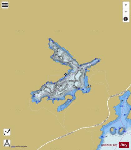 Green Lake depth contour Map - i-Boating App