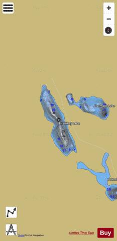 Halfway Lake depth contour Map - i-Boating App